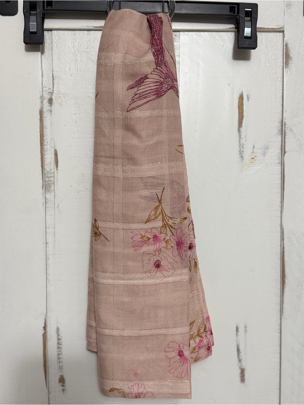 Anne Klein Light Pink Floral Sheer Scarf - Picture 5 of 5